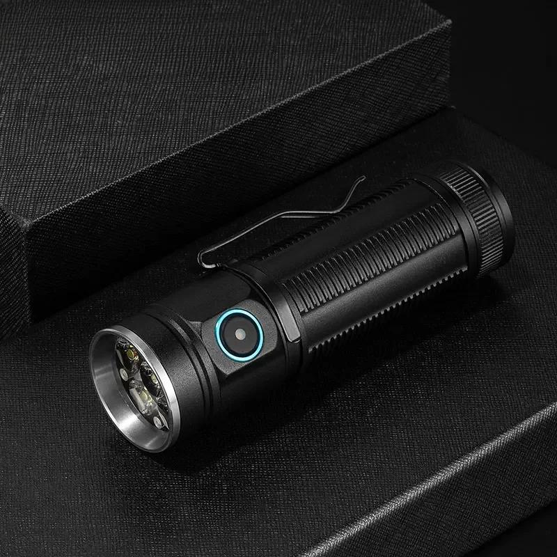 Powerful 6 LED EDC Flashlights 3000Lumen Portable Rechargeable Torch Outdoor Waterproof Hiking Camping Emergency Work Light