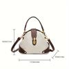 Luxury color-blocked crossbody bag, high-quality feel, stylish Western retro handbag, simple and suitable for commuting, elegant shoulder bag.