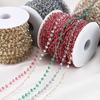 0.5M 1M 2M Irregular Clear Heart Chain Stainless Steel Glass Grave Stone Bead Chain Necklaces Bracelets Chain DIY Jewelry Making