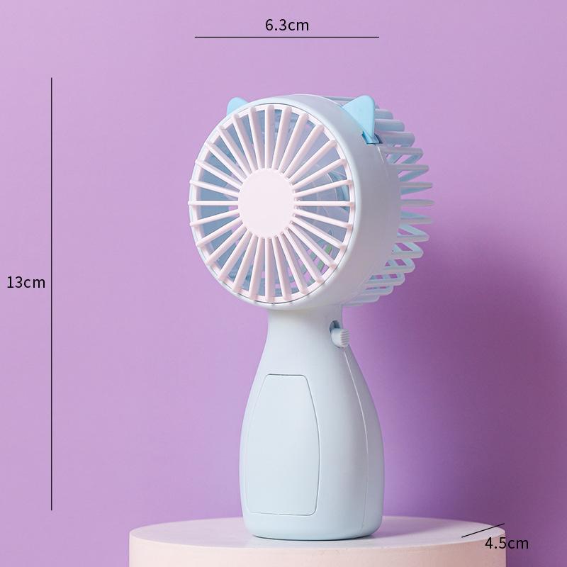 2025 New Hot-Selling Student Cartoon Handheld USB Fan with Large Lithium Battery and Lanyard