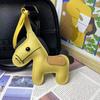 1 Piece Charm Leather Animal Keyfob Cute  Women Men'S Cartoon Horse Keychain Car Keyring Bag Pendant Creative Small Gift