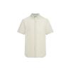 Solid Color Polo Collar Single Breasted Short Sleeve Shirt Men Shirts Light-Brown 3L1C83-1N7DZ-0181