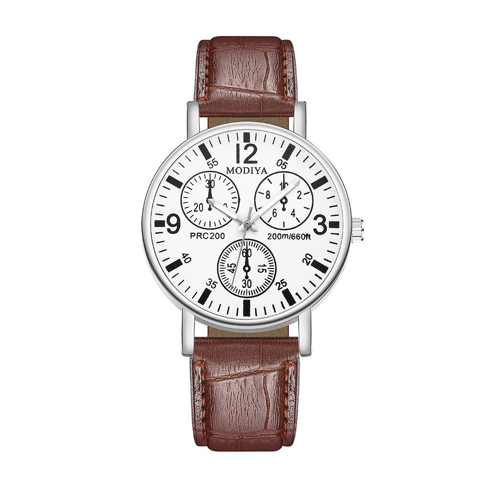 Men's High-End Quartz Watch with Leather Strap - Fashion Gift Timepiece