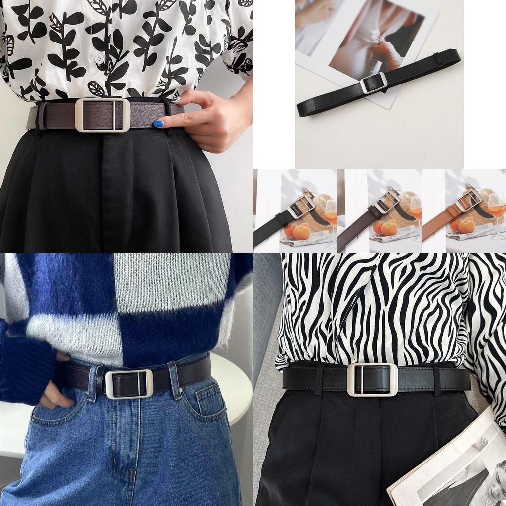 Durable Simple Design Vintage Black Pu Jeans Belt Perfect For Men And Women