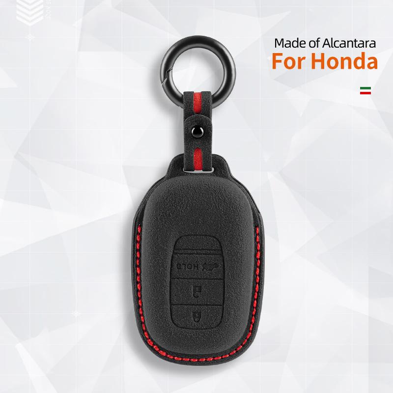 Car Key Case Cover Shell For Honda Civic Accord Hrv Crv 3 4 Button Suede Remote Protector Interior Accessories