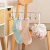 Windproof Stainless Steel Clothesline Clips & Double Hook Sock/Shoe Drying Rack