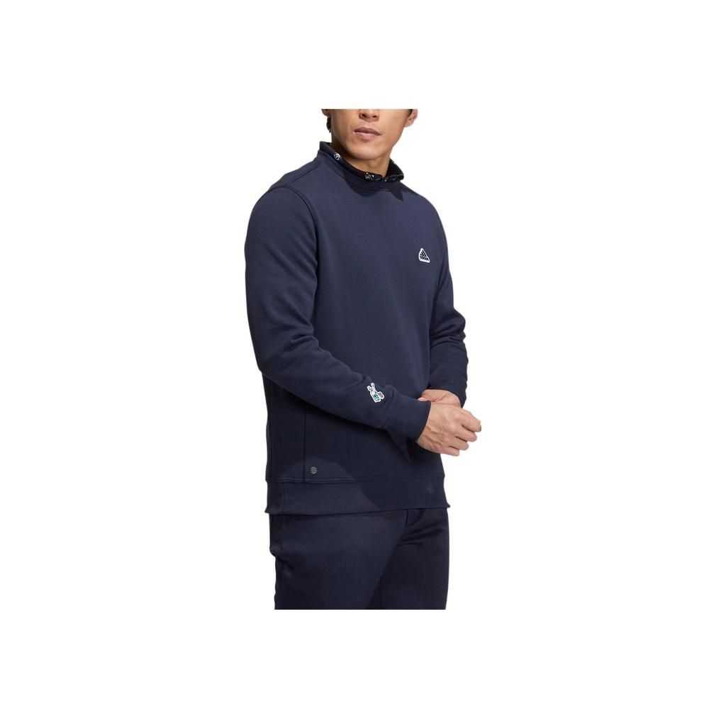 Adidas Pg Sweat Crew Solid Color Logo Round Neck Pullover Long Sleeve Sweatshirt Men sweatshirt Deep-Blue HG5789