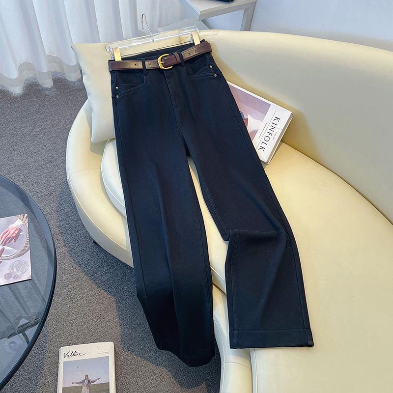 

Summer 2026 Women s High-Waisted Wide-Leg Jeans: Slim, Fashionable, and Lightweight Straight-Leg Pants S /26 [Recommended for 42-47 kg]