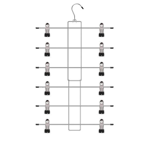 

Набор металлических зажимов для брюк 6 ярусов, бесшовные, противоскользящие, выдерживающие большую нагрузку, галстуки, шарфы, носки, трусы, юбки, полотенца