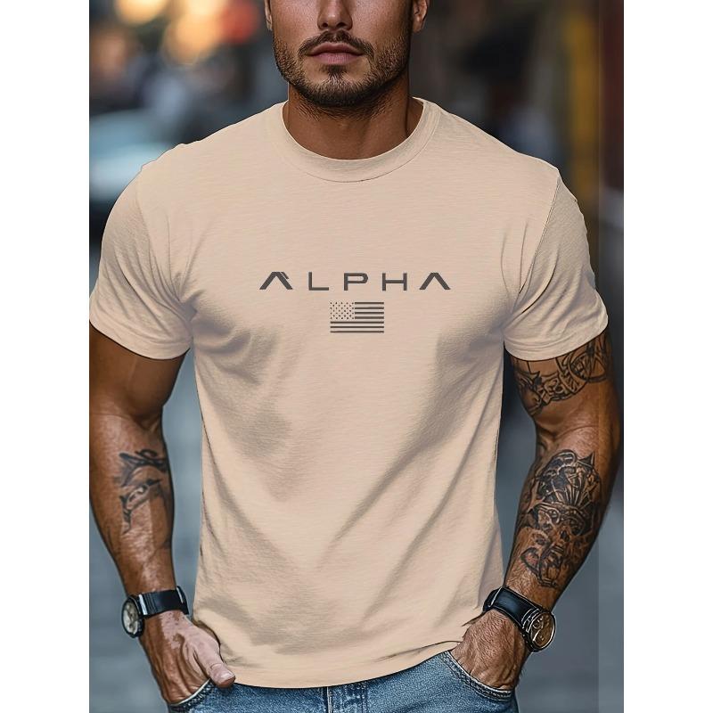 Lässiges lockeres Oberteil Mode Druck Kurzarm Reine Baumwolle T-Shirts Herren