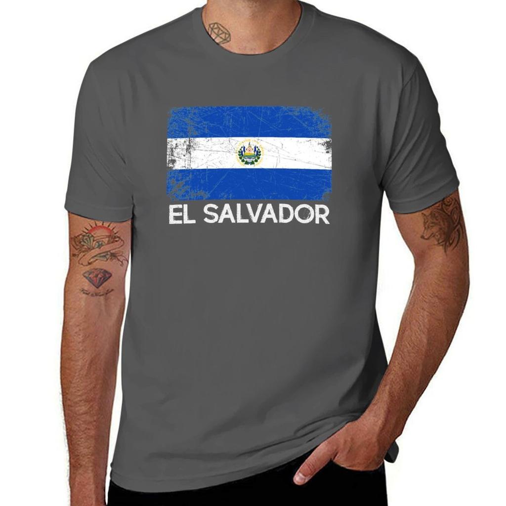 Salvadoran Flag Design Vintage Made In El Salvador Gift TShirt Trendy Pattern TShirt for Unisex