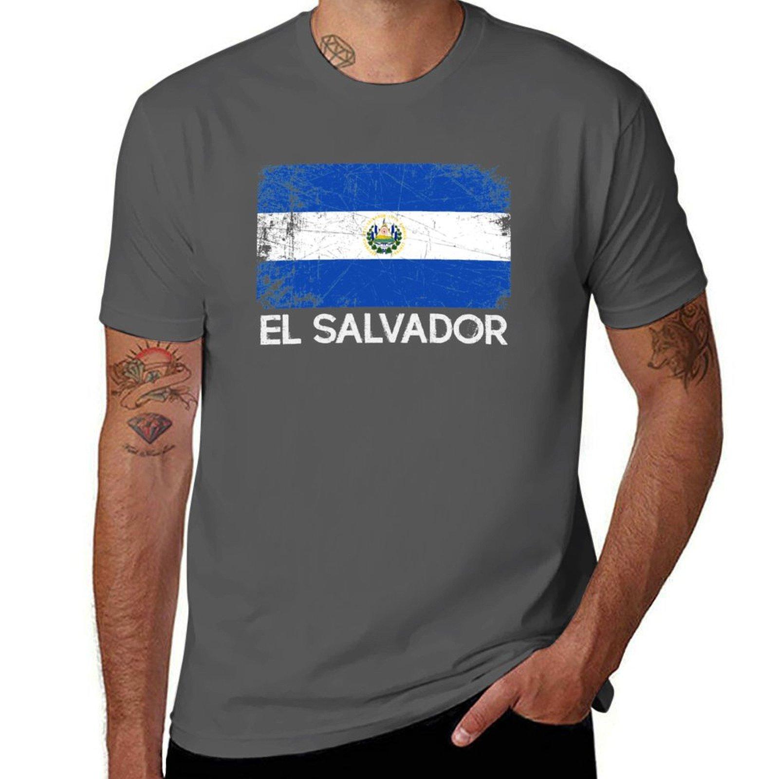 

Salvadoran Flag Design Vintage Made In El Salvador Gift T-Shirt man t shirt heavy cotton man t shirt luxury T-Shirt 4XL