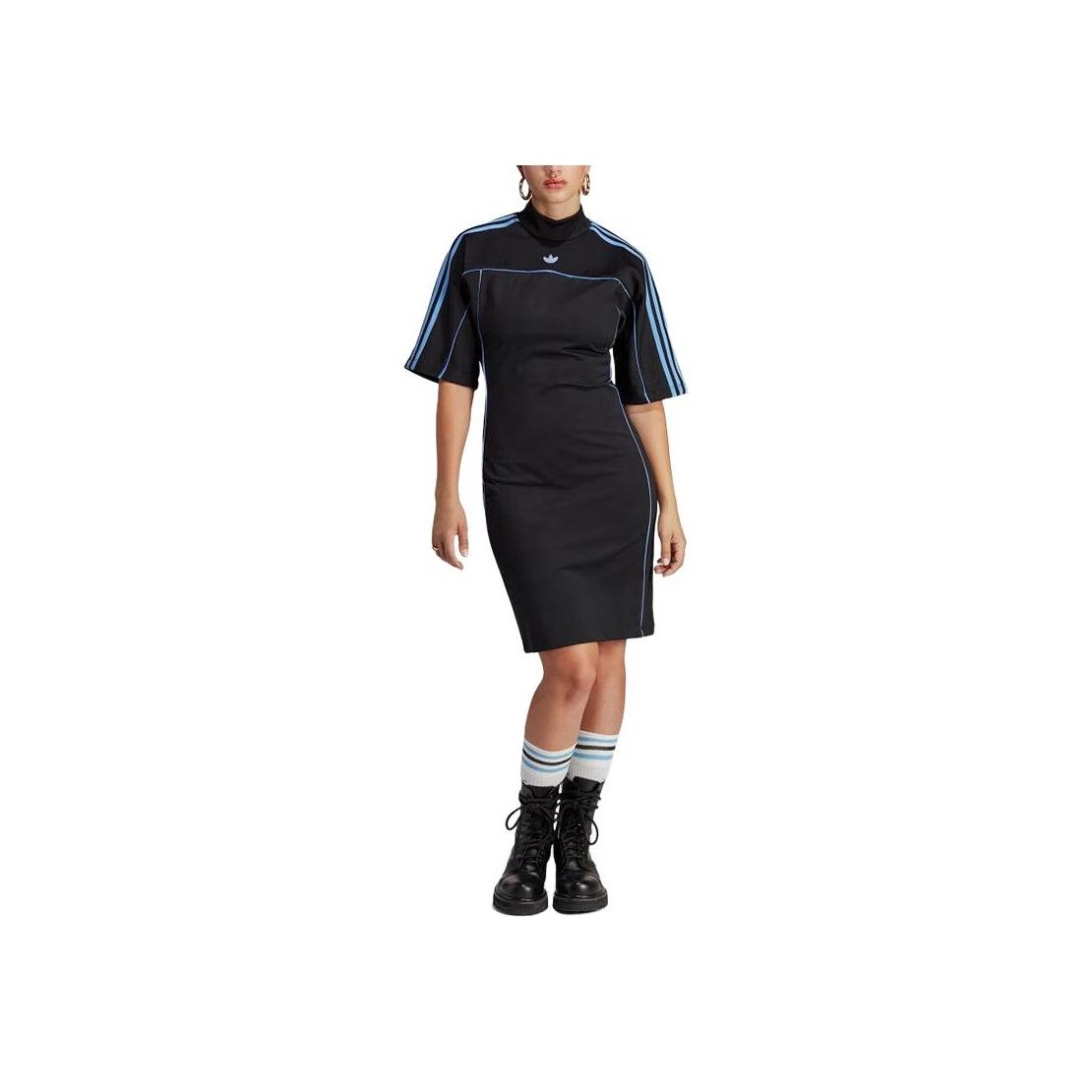 adidas Originals Cut Line Fitted Dress TNF Black Women IC2270 S