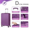 5-Piece ABS Hardshell Luggage Set with TSA Lock & Cosmetic Bag - 360° Spinner Wheels Carry-On/Check-In for Travel, Purple