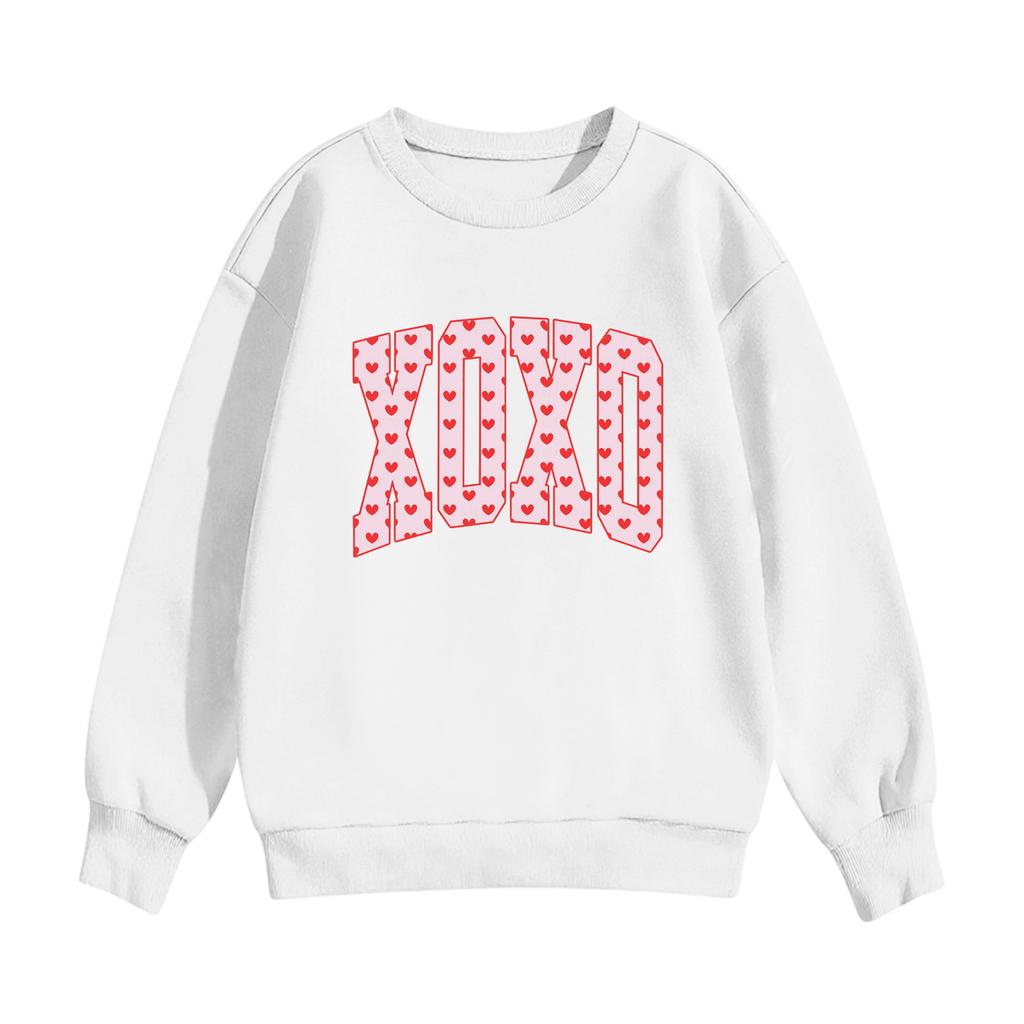 Dětská ležérní mikina s kulatým výstřihem a potiskem, s dlouhým rukávem a kapucí