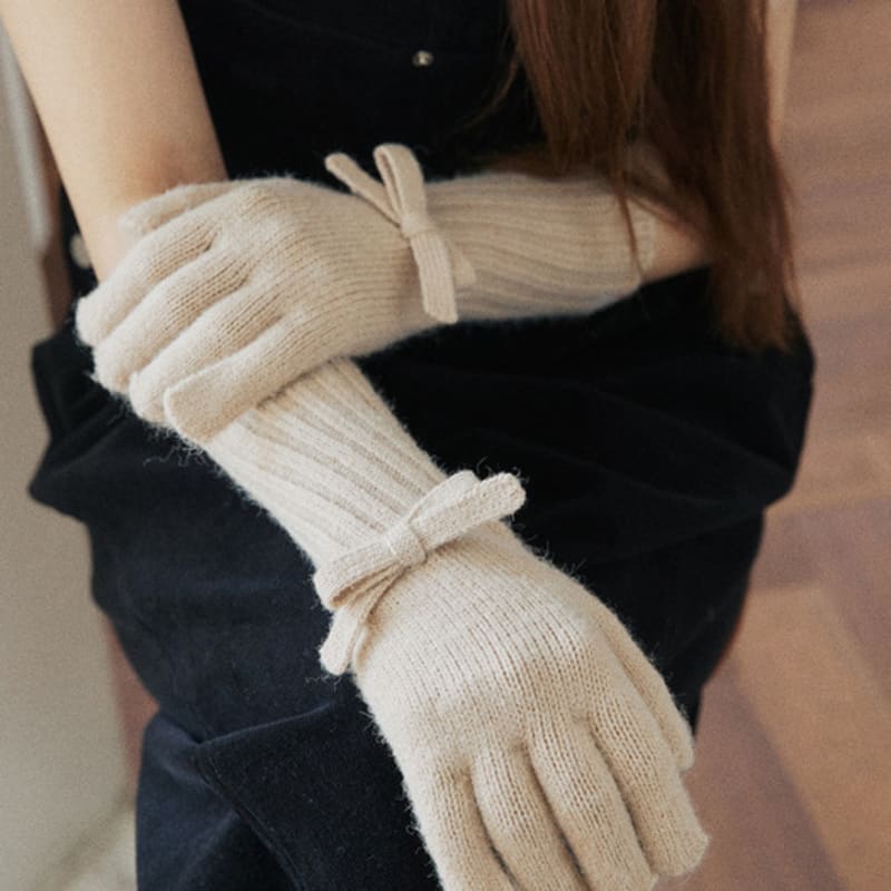 HIGH CHEEKS Ribbon Finger Hole Gloves(6colors)_HC2499AC001M