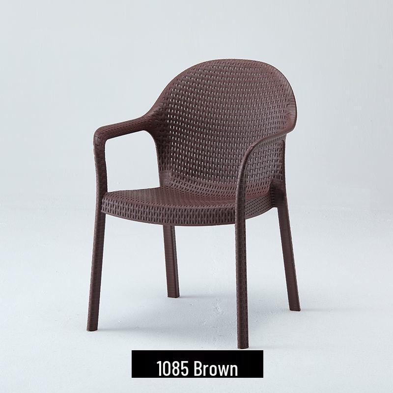 Waterproof Outdoor Rattan-Style Garden Chair with Backrest