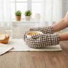 4 Piece/Set Cotton Lining Lattice Oven Gloves Anti Scald Pot Holder Insulated Glove  Cooking