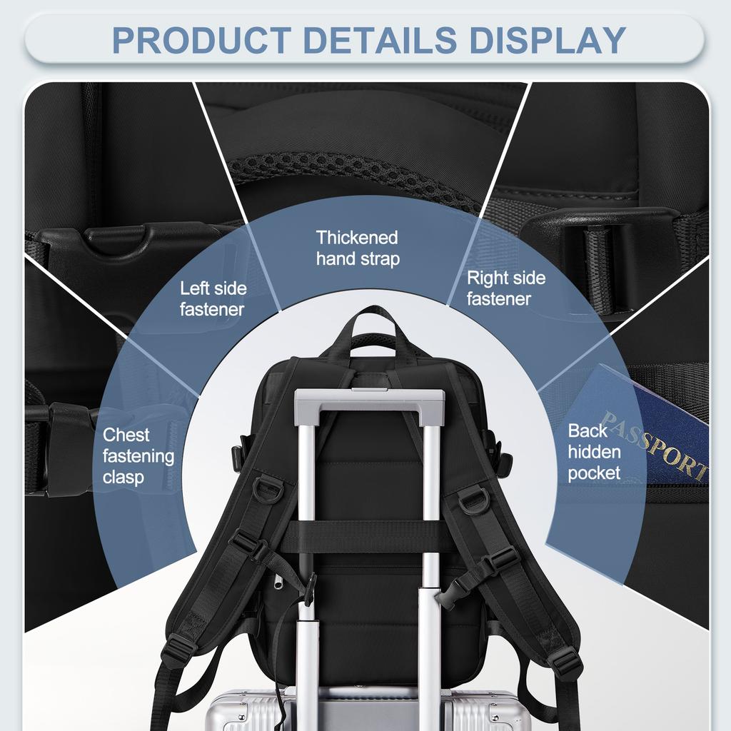 Hand Luggage Travel Bag Backpack Travel Cabin Airplane 40x20x25 Women's Men's Laptop Bag Business Work Backpack Ryanair Backpack