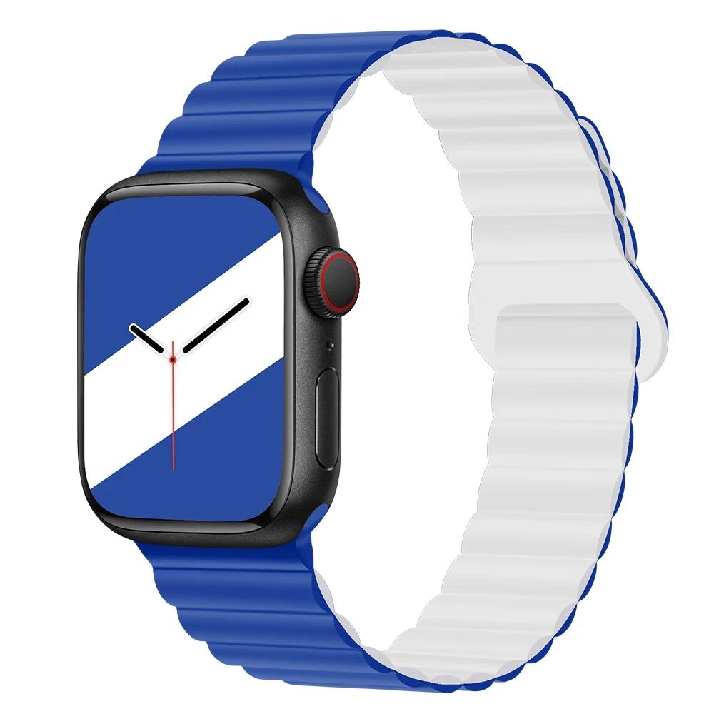 Magnetyczny Pasek Silikonowy Sportowy Bransoletki Do Apple Watch 41mm 42mm 44mm 45mm 46mm 49mm iWatch Seria 11 10 9 8 7 6 5 4se