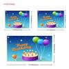 2D Birthday Cake Balloon Backdrop 2D Confetti Star Photo Background for Themed Shoot