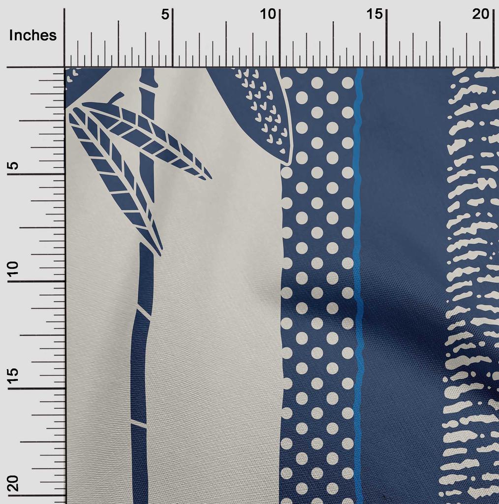 oneOone Cotton Flex Medium Blue Fabric Tropical Dress Material Fabric Print Fabric By The Yard 40 Inch