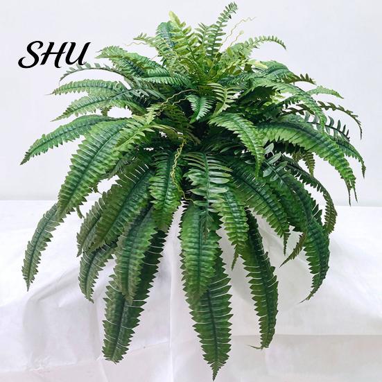 Realistic Artificial Fern UV Resistant Reusable Home Wedding Party Faux Natural-looking Greenery Plants Indoor Outdoor Garden Yard Decoration