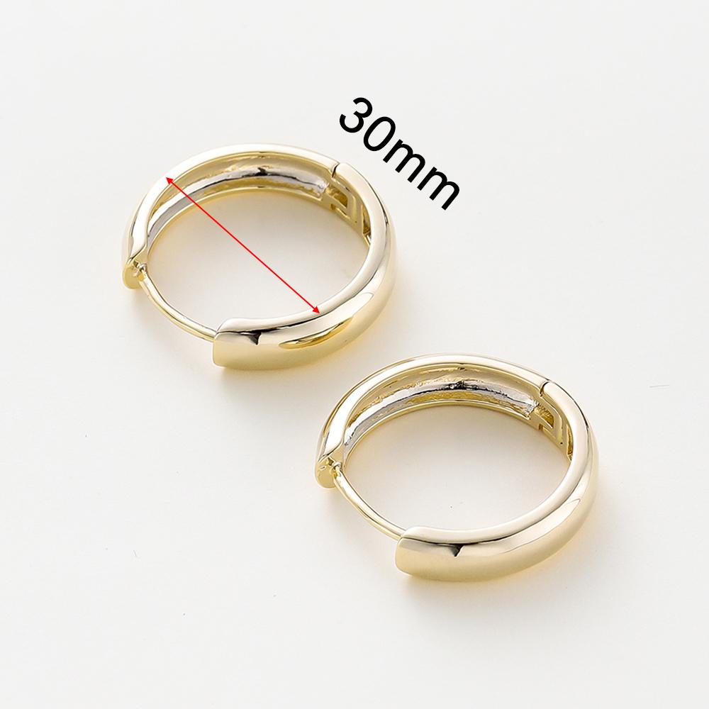 14K 18K Gold Plated Round Circle Gold Plated Hoop Earrings For Women Korean Fashion Ring Earrings Jewelry Accessories