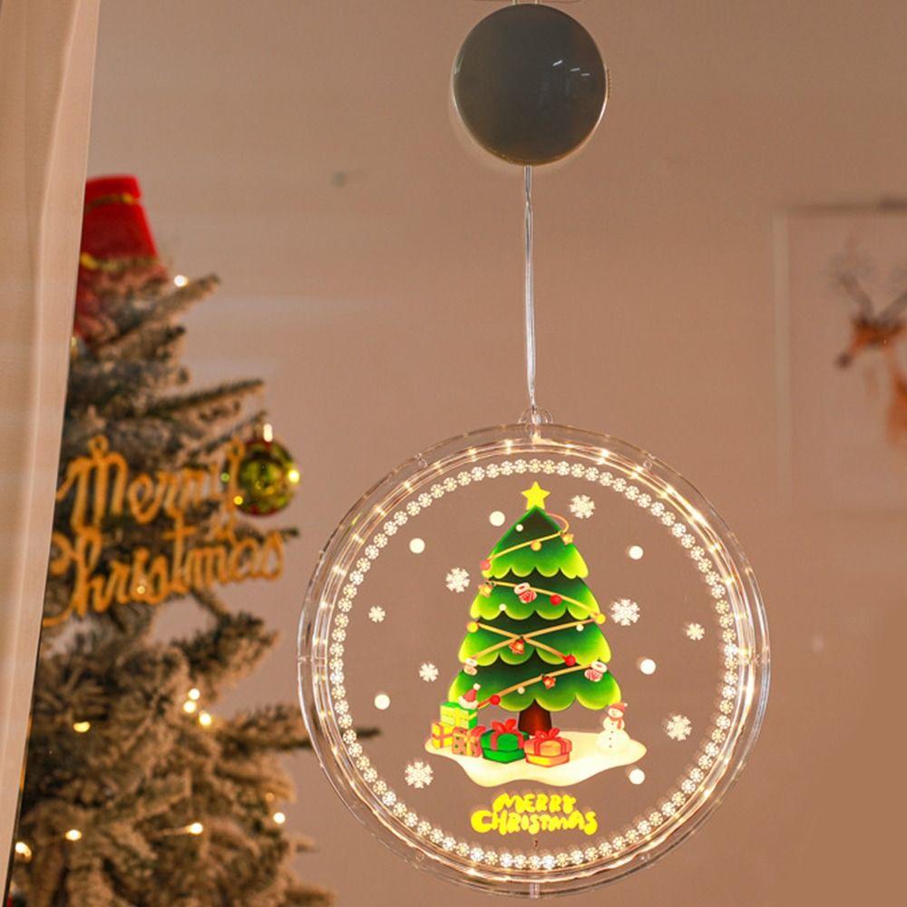 Hanging Window Suction Cup Lamp Snowflake Christmas Window Lights  New Year