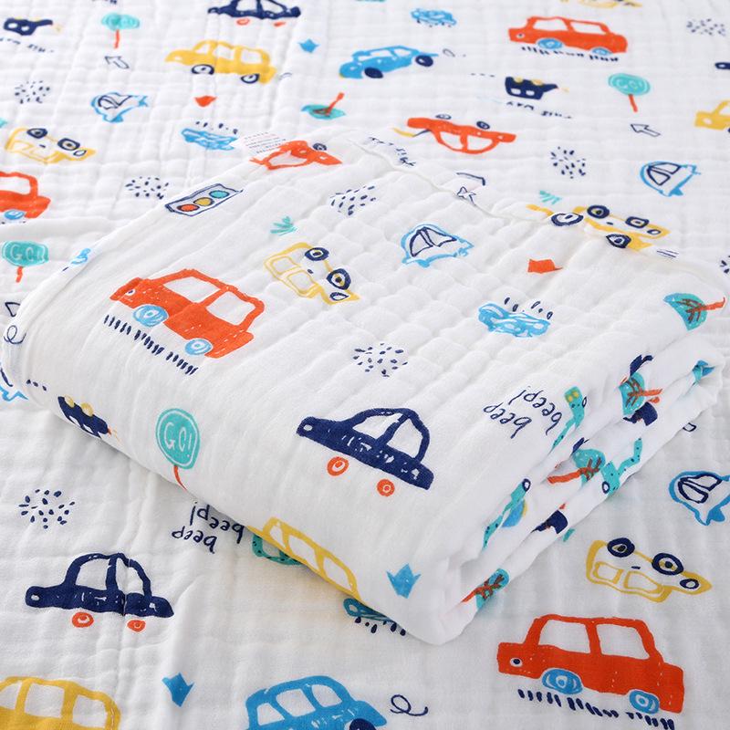 High-Density Six-Layer Pure Cotton Baby Bath Towel and Swaddling Blanket for Newborns and Children