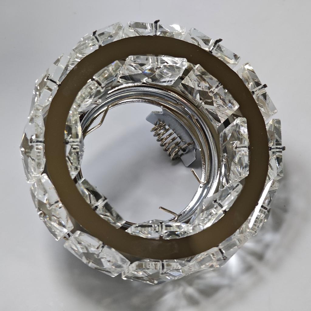Gold Chrome Crystal Recessed Spotlight Mount Frame GU10/MR16 Lamp Holder Socket Spotlight Bracket Fitting Spot Lighting Fixture