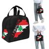 Lebanon Flag Map Insulated Lunch Bag for Women Children Portable Food Boxes Thermal Lunch Box Tote
