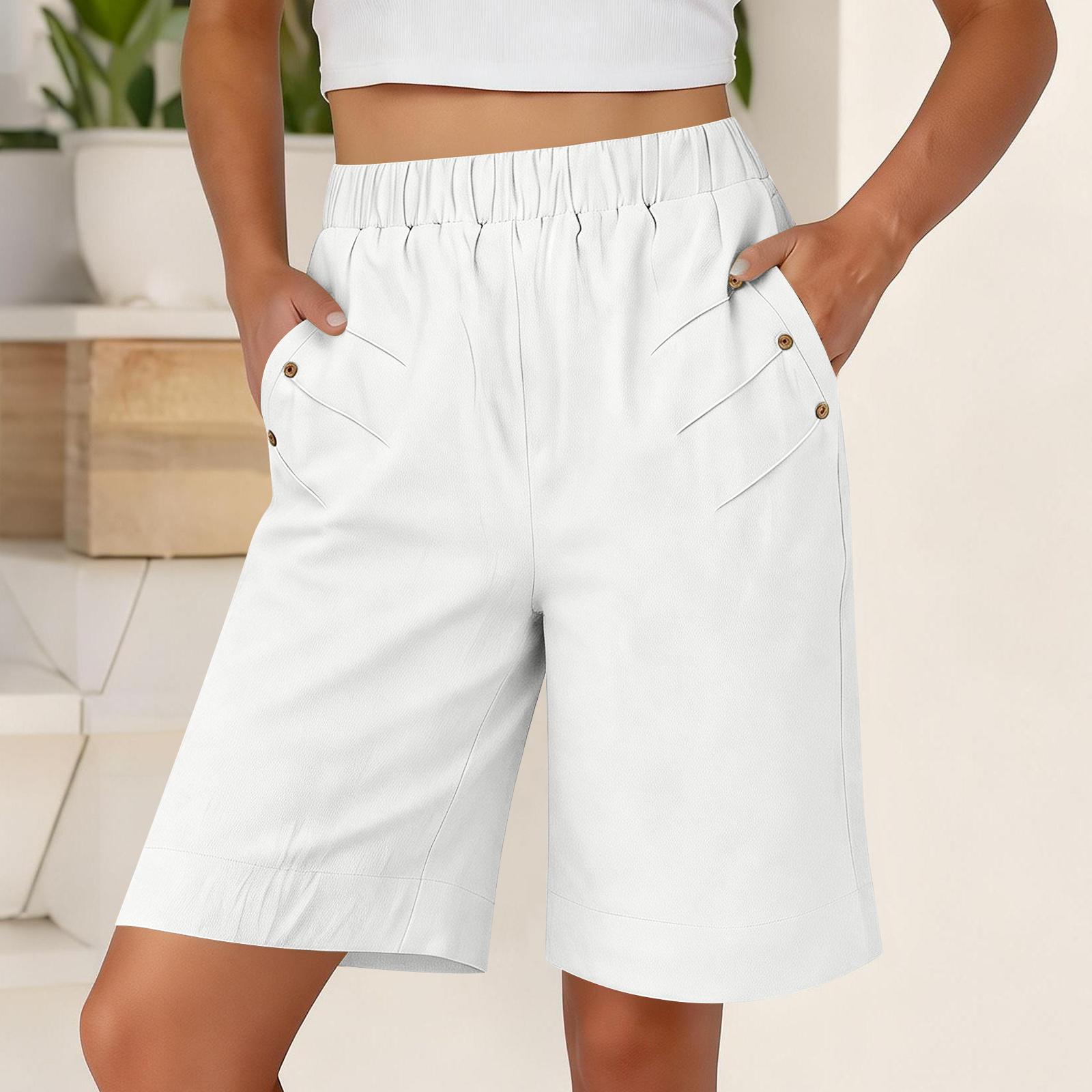 

Women s Casual Five-Quarter Pants Color, Straight-Leg, For Home Use XL білий