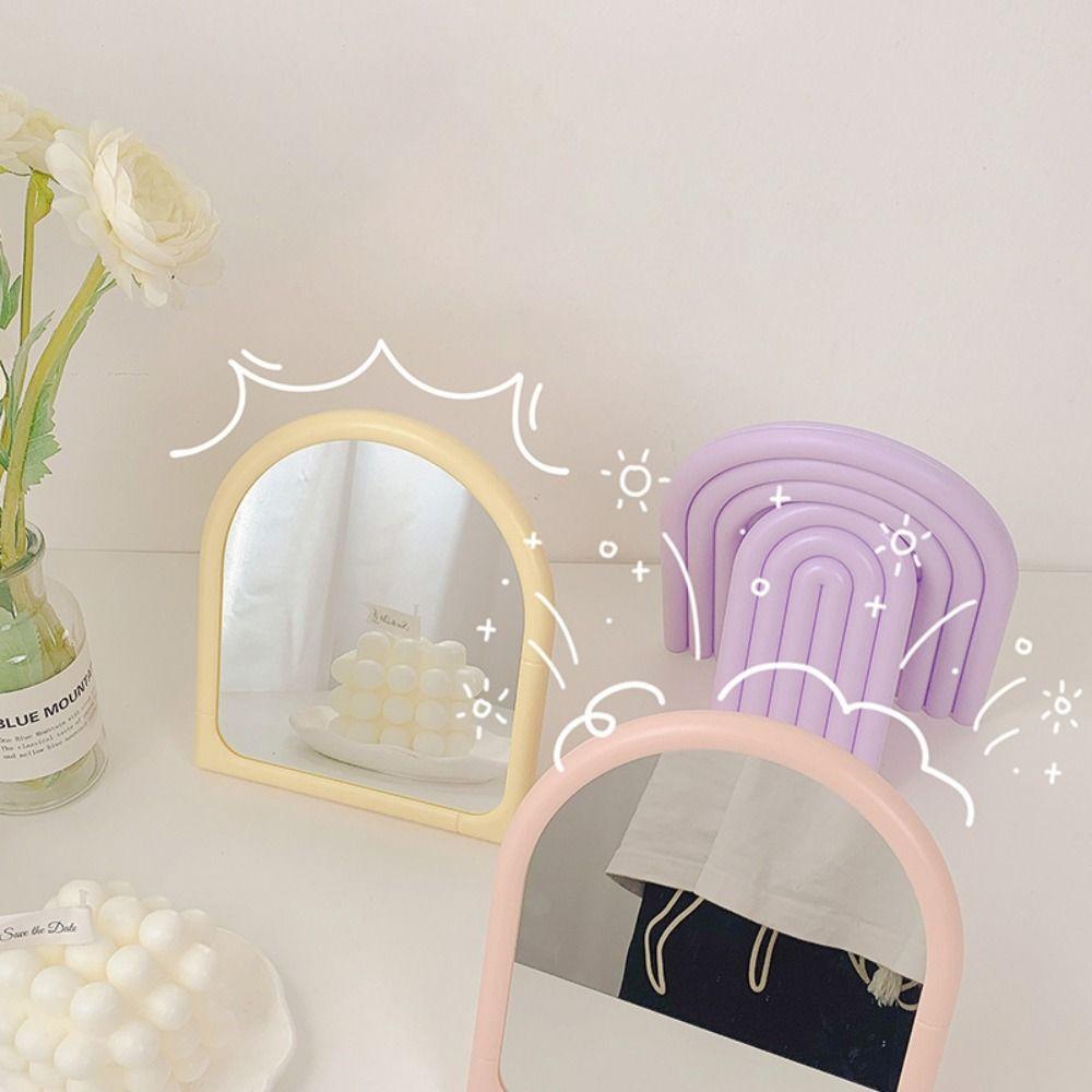 Arch Shaped Vanity Mirror Elegant Desktop Stand Mirror Personalized Dressing Mirror  Home Use