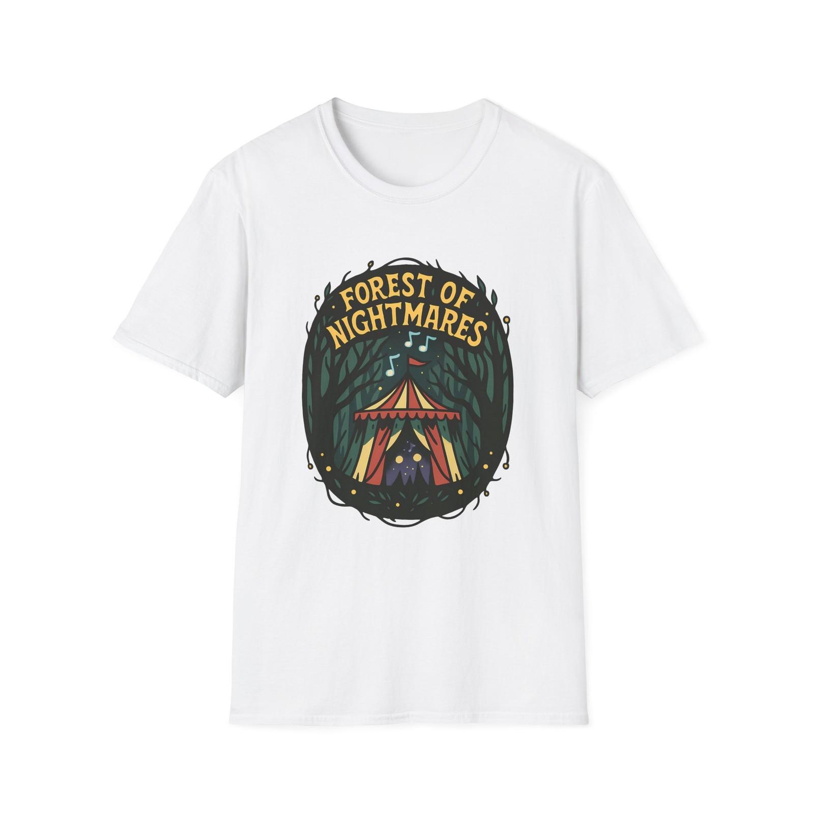 Unisex Softstyle T-Shirt Mens Womens Tees Top surreal forest carnival tent eerie music notes XL