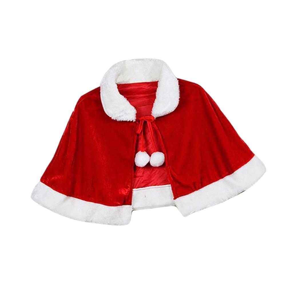 Santa Claus Costume Christmas Shawl Women Girl Party Costumes Velvet Cape Cloak  New Year Gifts