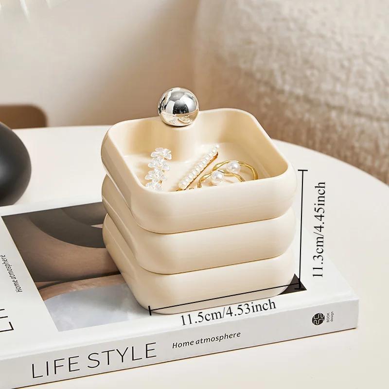 Rotating Jewelry Box 3/4 Layers ABS Resin Home Dressing Table Accessories Multi-layer Storage Box