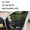 AUMOHALL 20% VLT Dark Olive Car Side Window Tints UV Block Film Shades Sticker Anti Look Glass Foils IR 42% UV 99% 50cm x 300cm
