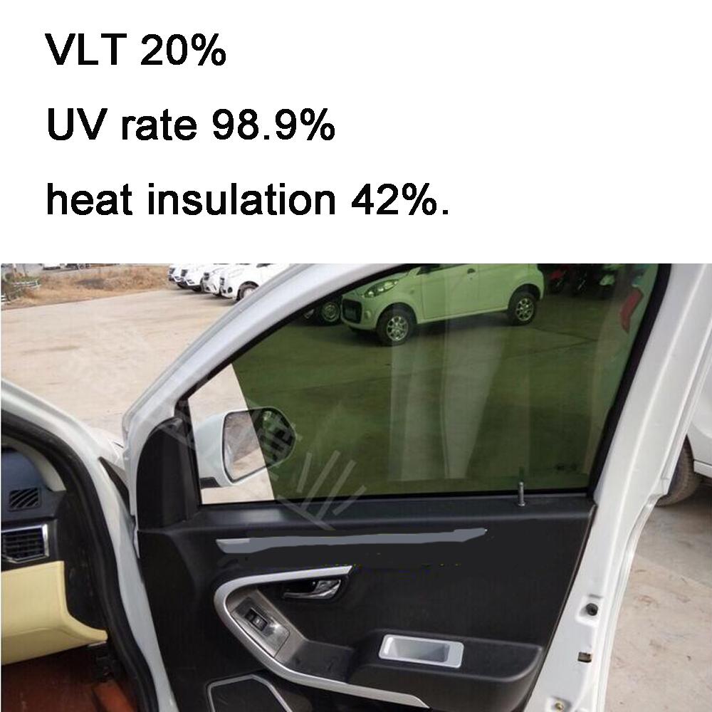 AUMOHALL 20% VLT Dark Olive Car Side Window Tints UV Block Film Shades Sticker Anti Look Glass Foils IR 42% UV 99% 50cm X 300cm