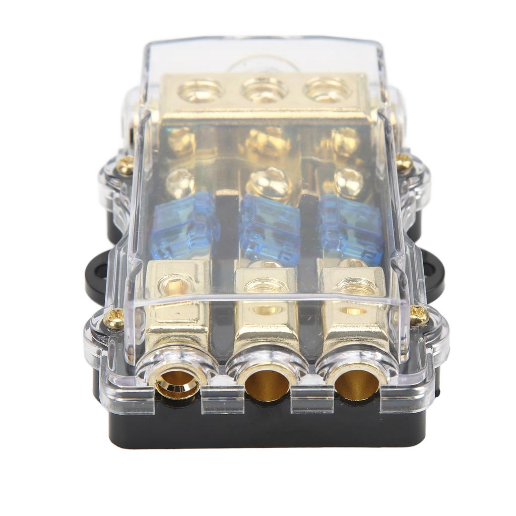 Universal 3 Way Car Audio Fuse Block Safe 60A Stereo Fuse Holder with Transparent Cover for Boat Yac