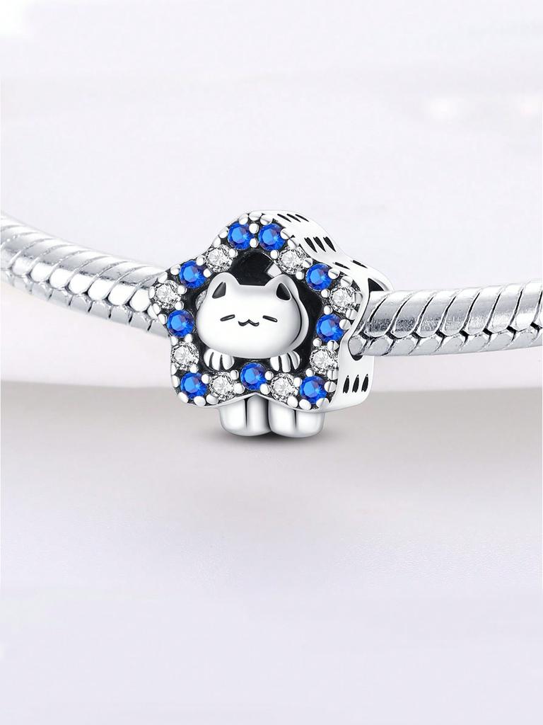 Blue Ocean Devil Fish Moon Stars Beads Charm Copper Plated Fit Charms Copperoriginal Bracelet For Jewelry Making Diy Charm