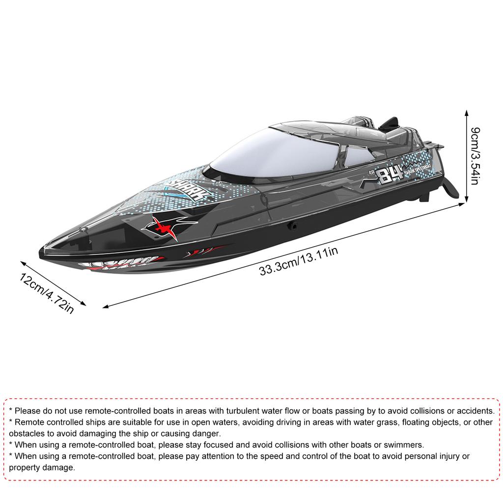 2.4GHz Remote Control Boat 30KM/H High Speed Remote-controlled Speedboat Water Cooling Protection Lo
