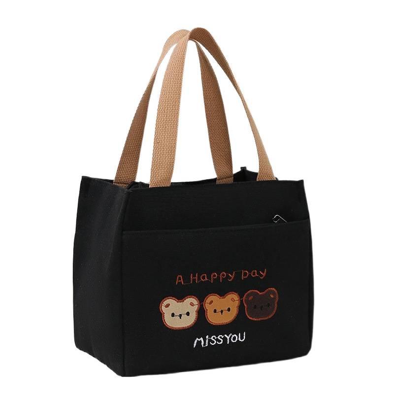 Large Capacity Canvas Tote: Versatile Office, Student, or Mommy Lunch Bag