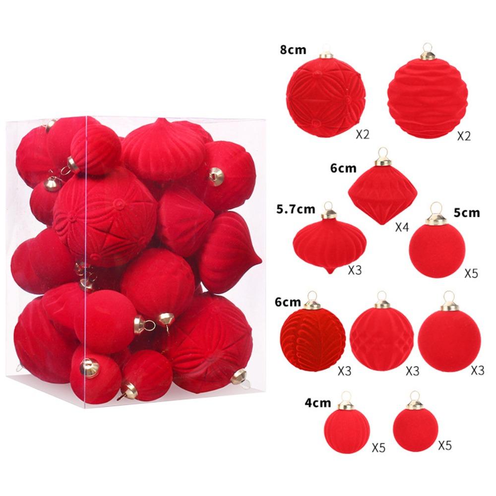 New Flocked Christmas Ball Gift Ball DIY Christmas Tree Ornament Xmas Decorations Xmas Baubles Xmas Tree Hanging Pendants