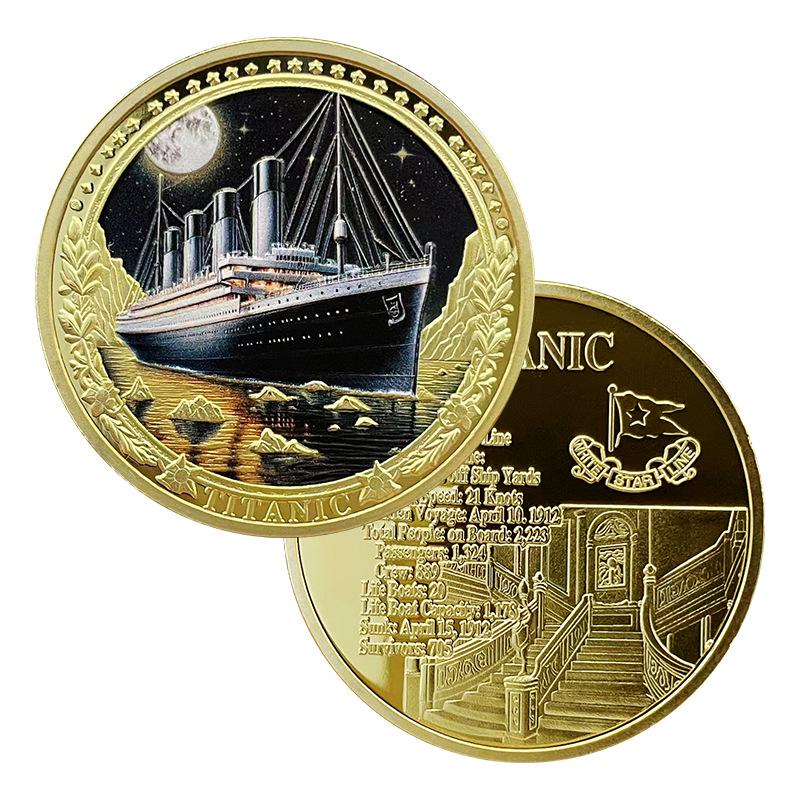 Titanic Gold-Plated High-Relief Color Commemorative Coin