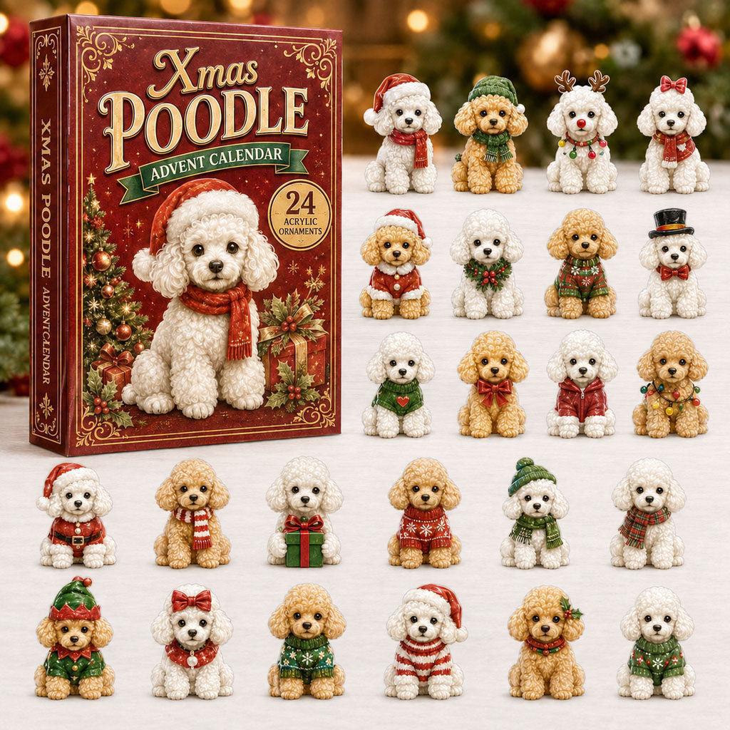 Generic Dog Christmas Advent Calendar 24 Days Cute Puppy Figurine Countdown Blind Box Holiday Home Desktop Decoration Gift