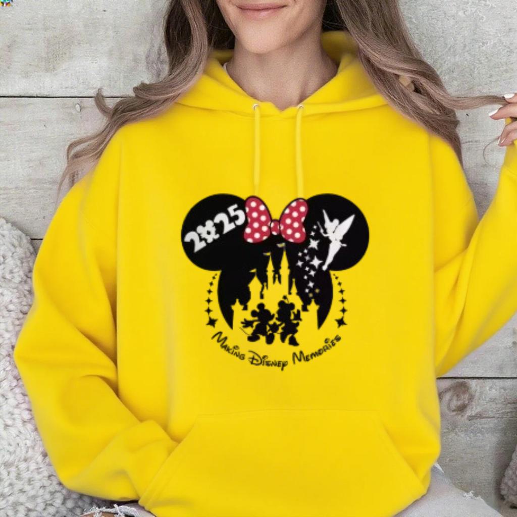 Disney Mickey and Minnie Family Vacation Print Multi-color Available Spring and Autumn Hoodie, Disney Journey Top for Girls