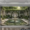 2D European Sculpture Waterside Portrait Photo Backdrop