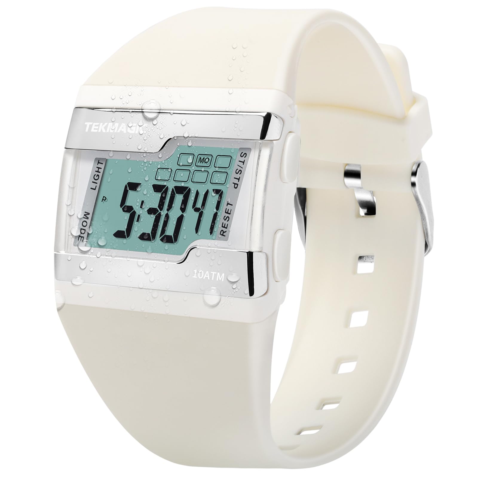 

Цифровые часы для плавания и дайвинга ILAME, водонепроницаемость до 10 АТМ, многофункциональные с секундомером круга, будильником, календарем и подсветкой