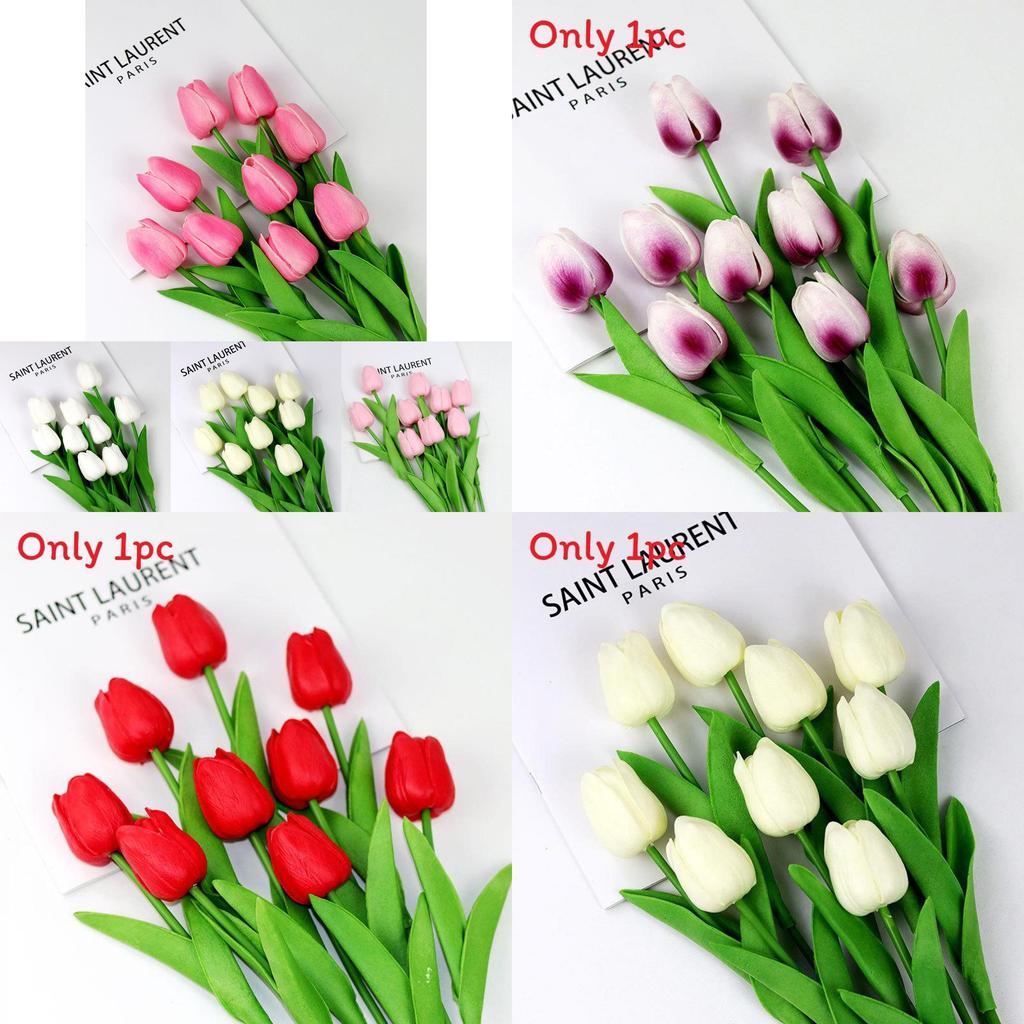 Faux Tulip Pu Flowers For Wedding Decor Home Styling Photography Accessories